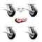Service Caster 6 Inch Kingpinless Rubber on Aluminum Wheel Caster Brakes 2 Swivel Locks, 4PK SCC-KP30S620-RAR-SLB-BSL-2-SLB-2 - alternate 6